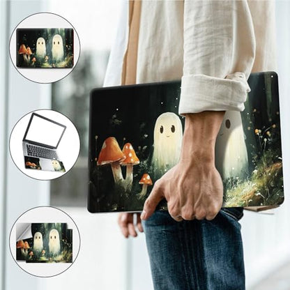 Universal Laptop Skin, DIY Cut-to-Fit Vinyl Cover Compatible with HP, Dell, Lenovo, Mac (13.3" to 15.6"), Anti-Scratch, No Residue & Bubble-Free Protective Decal Sticker, Cute Ghost Forest - color: Cute Ghost Forest