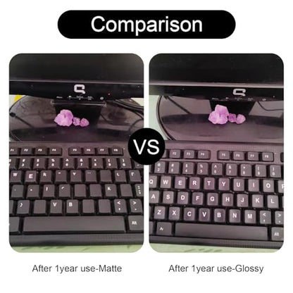 2PCS English Keyboard Stickers, Universal Replacement English Keyboard Letter Stickers with Tweezer, Keyboards Alphabet Sticker Black Background White Lettering for Laptop Notebook PC Computer Desktop