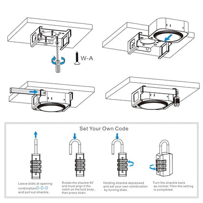 Under Desk Mount for Mac Mini M4/M4 Pro | Anti-Theft Metal Bracket with Password Lock & Protective Padding |VESA-Compatible Hidden Installation (Desk/Monitor)