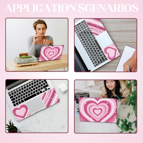 SUPERDANT Laptop Skin Sticker Pink Heart Laptop Decals Personalized Universal Notebook Computer Wrap Vinyl Skin Stickers Cover Art Decal Removable 12-15.6 Inch Waterproof Scratch-Resistant Gifts - style: Love Heart Vortex