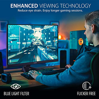 ViewSonic VX2267-MHD 22 Inch 1080p Monitor, 100Hz Refresh Rate with FreeSync for Ultimate Home Entertainment, Eye Care Technology, Ultra-Thin Bezels, HDMI, and DisplayPort Inputs - size: 22 Inches