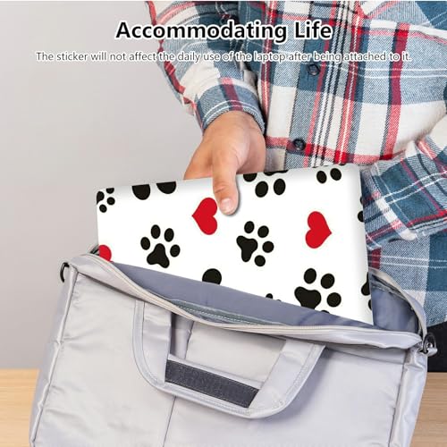 Universal Laptop Skin Sticker with 2 Wrist Pad Skins, Waterproof Scratch Resistant Vinyl Laptop Cover Decal, Cut to Fit for 11–15.6 Inch MacBook HP Dell Lenovo, Dog Paws Print - color: Dog Paws Print