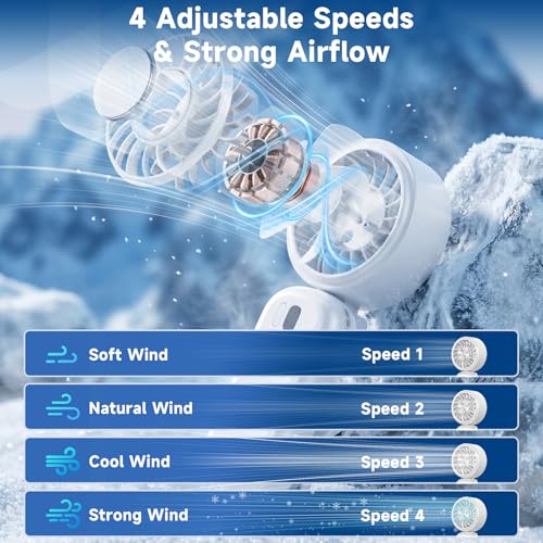 Portable Handheld Turbo Fan with Ice Cooler, Clip-On Mini Fan for Umbrella, 5 Speeds, 4000mAh Battery & Up to12H, LED Display, Rechargeable, Gift for women, Summer Travel Essential (White) - color: Z10-White