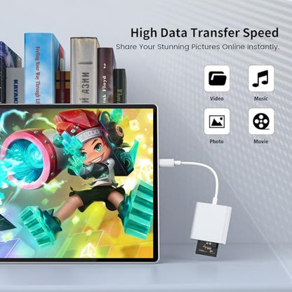 USB C SD Card Reader | iPhone 15 16, iPad, MacBook, Mac - size: 2Slots