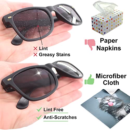 Microfiber Cleaning Cloth for Glasses - Eyeglass Cleaning Cloth - Lens Cleaning Cloth - Microfiber Glasses Cleaning Cloth for Phone, Screens, Camera Lens Cleaner - 6 pcs - color: 6 Pcs Kitten