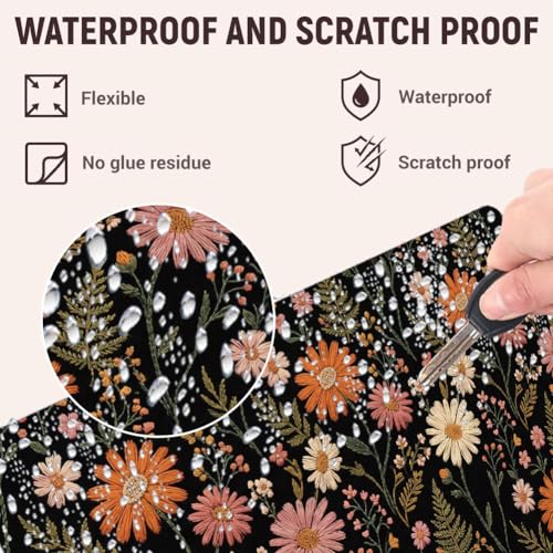 3Pcs Boho Daisy Laptop Skin Sticker Vintage Flower Universal Removable Vinyl Stickers Fits for 12.1 13 14 15.6 16 Inch Waterproof Notebook Decal Cover Gift
