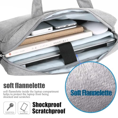 CAAORDKSO 15.6-16.1 Inch Laptop Sleeve Case Compatible with Lenovo Acer HP Dell ASUS Laptop, Acer Nitro/Aspire 15/ Aspire 1/3/5 15.6", HP Pavilion/Envy x360, ASUS Vivobook Go 15.6 Laptop bag, Grey - color: Grey, size: 15.6-16 Inch