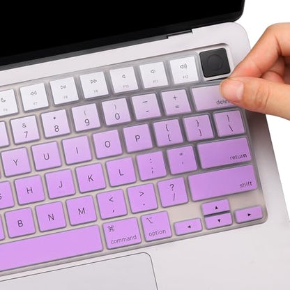 2 Pack Keyboard Cover for 2026 MacBook Neo 13" (Touch ID) & MacBook Pro 14"/16" M5-M1 Pro/Max, M5-M2 & MacBook Air 13"/15" M5-M1, Keyboard Protective Skin US Layout-Opurple - color: Ombrepurple+TPU