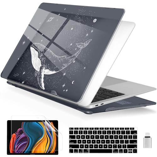 Batianda AstroGrid Case for MacBook Pro 13 inch 2020 2022, Cosmic Whale | Fits Model A2338 M2 M1 A2251 A2289,1.2mm Slim Lightweight Hard Shell Cover, Scratch Resistant,4-in-1 Accessories Bundle - color: Cosmic Whale