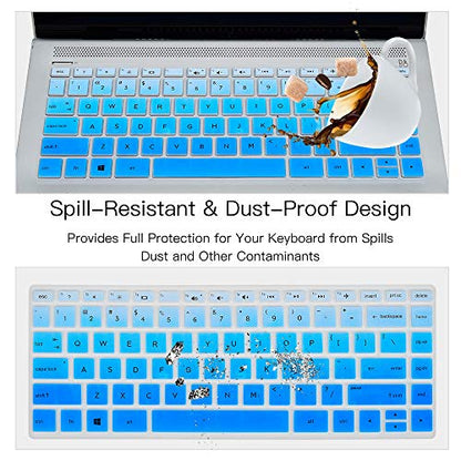 Keyboard Cover for HP Pavilion x360 14 & HP Laptop 14-dq 14-fq 14-cd/ce/cf 14-dk 14m-dh 14-dq0052dx 14-dq5043cl 14-fq1023cl 14-fq1074nr 14-dk0002dx 14-dh2011nr 14t-dq300 14m-cd0003dx 14-cf2112wm Skin - color: Ombre Blue