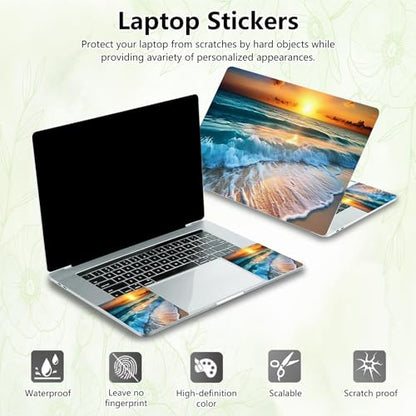 Laptop Skin Sticker Decal, Universal Reusable Vinyl Laptop Cover for 12" 13" 13.3" 14" 15" 15.4" 15.6" Notebook PC, Reusable Waterproof Scratch-Resistant with 2 Wrist Pads,Art Sandbeach Beach - color: Art Sandbeach Beach