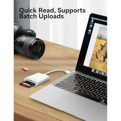 USB C SD Card Reader,USB 3.0 High Speed to SD Card Adapter for iPhone 15/16 Pro Max iPad Pro Trail Game Camera Viewer for MacBook Pro/Air iMac M1 M2 M3 Galaxy S24 Android PhoneTablet