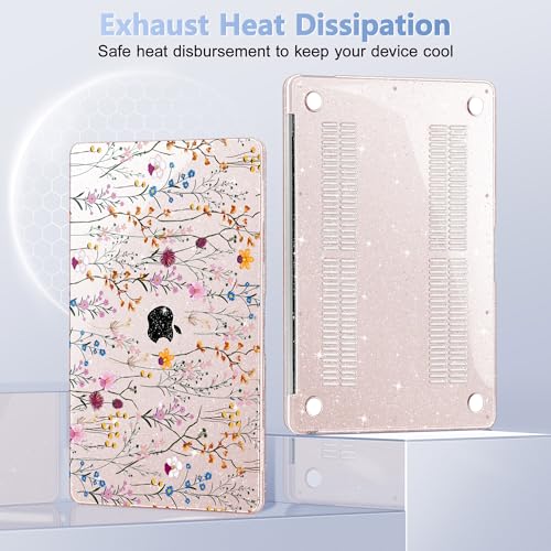 May Chen Compatible with MacBook Air 13 inch Case 2022 2021, 2020-2018 Release Model: M1 A2337 A2179 A1932, Plastic Hard Shell Case Cover for Mabook Air 13 inch with Retina Dispaly, Summer Flowers - color: Summer Flowers