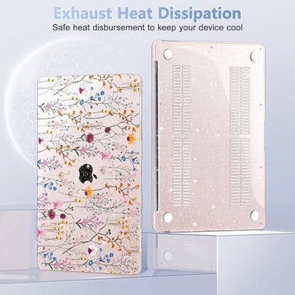 May Chen Compatible with MacBook Air 13 inch Case 2022 2021, 2020-2018 Release Model: M1 A2337 A2179 A1932, Plastic Hard Shell Case Cover for Mabook Air 13 inch with Retina Dispaly, Summer Flowers - color: Summer Flowers