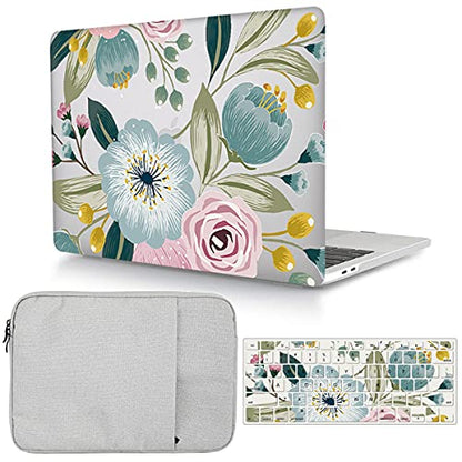 Case Compatible with MacBook Pro 13 inch 2012 2011 2010 2009 2008 Release with CD-ROM, Plastic Hard Shell Cover & Sleeve Bag & Keyboard Cover Skin for MacBook Pro 13 A1278,Flower - color: Flower, size: A1278(Pro 13 w/CD-ROM 2008-2012)
