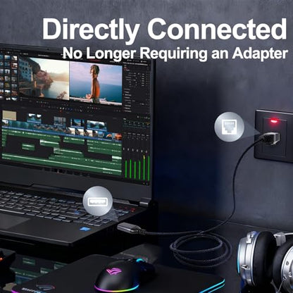 Ethernet to USB 3.0 A Cable, Slim USB to RJ45 Gigabit Internet LAN Network Cable, Directly Connected, Compatible with Laptop, Desktop PC, Switch, 6ft/1pk - size: 6 feet, style: USB A to Ethernet