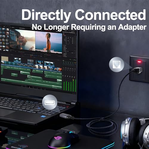 Ethernet to USB 3.0 A Cable, Slim USB to RJ45 Gigabit Internet LAN Network Cable, Directly Connected, Compatible with Laptop, Desktop PC, Switch, 6ft/1pk - size: 6 feet, style: USB A to Ethernet