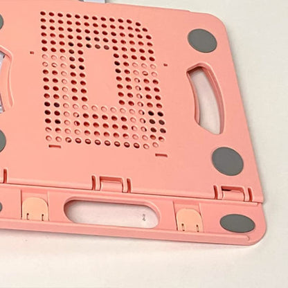 SUNGOOYUE Laptop Stand, 8 Angle Adjustable Ergonomic Foldable Portable 360 Degree Rotating with Hollow Design for Home Office School Notebook (Pink) - color: Pink