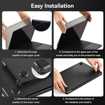BlueSwan Matte Case for MacBook Pro 14 M5 M4 M3 M2 M1 Pro/Max 2026-2021 | 100% Color Match, Anti-Fingerprint, Anti-Scratch,Ultra Thin, Hard Shell Protective Cover, Space Black Clear - color: Space Black Clear