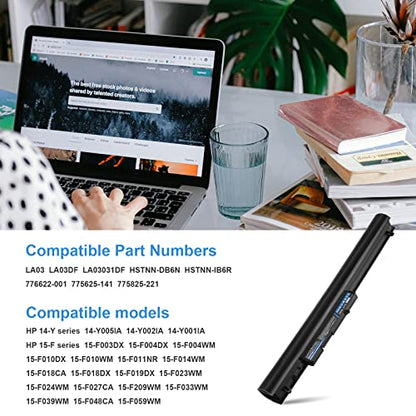 29WH 776622-001 775625-141 775825-221 Laptop Battery for HP Spare LA03 LA03DF LA03031DF HSTNN-DB6N HSTNN-IB6R 14-Y series 14-Y005lA 14-Y002lA 14-Y001lA 15-F series 15-F003DX 15-F004DX 15-F004WM - size: 10.3*1.56*0.85inch LA03