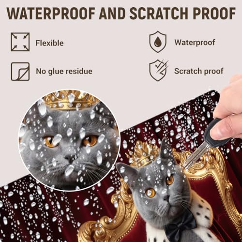 3Pcs Cat Crown Laptop Skin Sticker Universal Removable Vinyl Stickers Fits for 12.1 13 14 15.6 16 Inch Waterproof Notebook Decal Cover Gift - color: burgundy and gray