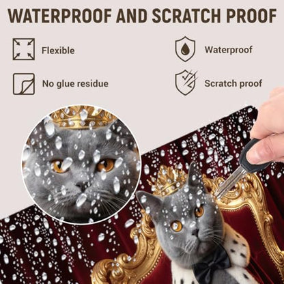 3Pcs Cat Crown Laptop Skin Sticker Universal Removable Vinyl Stickers Fits for 12.1 13 14 15.6 16 Inch Waterproof Notebook Decal Cover Gift - color: burgundy and gray