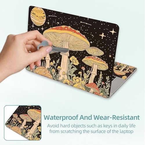 Universal Laptop Skin Decal, 3-Piece Vinyl Protector for 12 13 14 15.6" Notebook, Waterproof Anti-Scratch, Easy Trim & Bubble-Free Finish, Mushrooms Psychedelic - color: Mushrooms Psychedelic