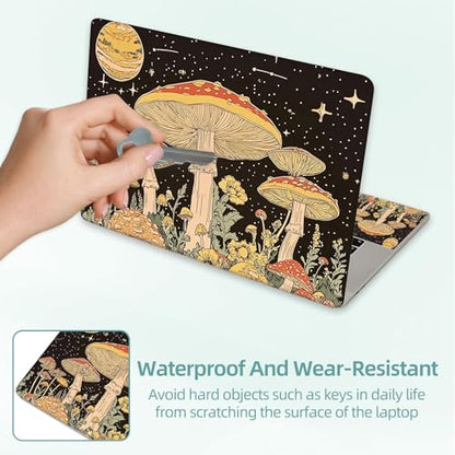 Universal Laptop Skin Decal, 3-Piece Vinyl Protector for 12 13 14 15.6" Notebook, Waterproof Anti-Scratch, Easy Trim & Bubble-Free Finish, Mushrooms Psychedelic - color: Mushrooms Psychedelic