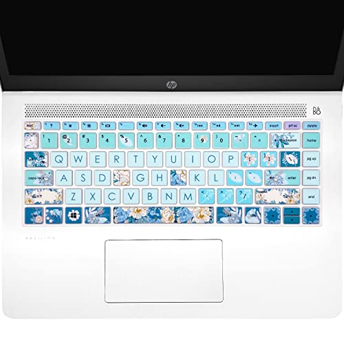 Keyboard Cover for HP 14" Laptop 2020 2019 2018,HP Pavilion x360 14M-BA 14M-CD 14M-DH 14-BA 14-BF 14-cm 14-CF 14-DF 14-DK 14-DS 14-DQ Series 14 Inch Protective Skin,Peony - color: Peony