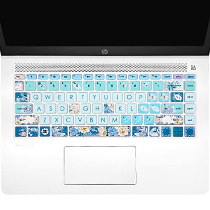 Keyboard Cover for HP 14" Laptop 2020 2019 2018,HP Pavilion x360 14M-BA 14M-CD 14M-DH 14-BA 14-BF 14-cm 14-CF 14-DF 14-DK 14-DS 14-DQ Series 14 Inch Protective Skin,Peony - color: Peony