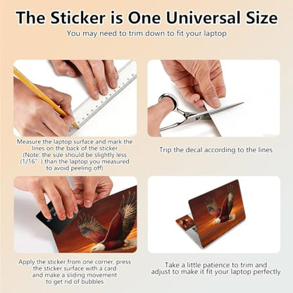 Laptop Skin Sticker Decal 15.6 Inch,12 13 13.3 14 15 15.6 in Laptop Netbook Skins for Notebook,Art Decal Removable Waterproof Scratch Resistant,Universal Vinyl Cover,Cute Eagle Dusk - color: Cute Eagle Dusk