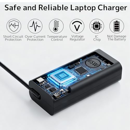 65W USB Type C Charger Compatible with Dell Laptop Latitude Chromebook XPS | Fit for Dell Latitude 3000 5000 5420 5440 5450 7000 7420 XPS 13 Inspiron 14 16 Chromebook 3100 45W AC Adapter Fast Charging