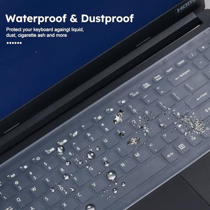 Universal Keyboard Cover Skin for 15.6-16 Inch Laptop Notebook(ASUS, Dell, HP, Lenovo, etc.), Ultra Thin Silicone Keyboard Protector, Waterproof & Dustproof, 13.17 x 5.08 inch, Clear