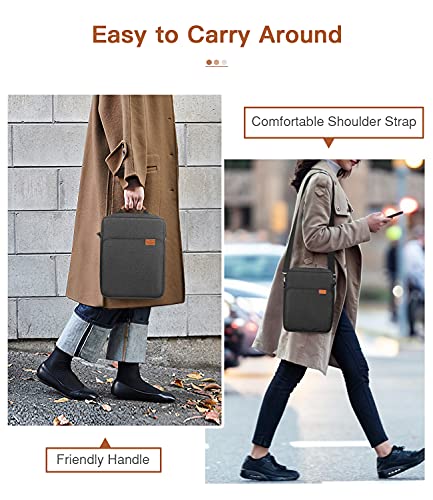 MoKo 9-11 Inch Tablet Sleeve Bag Handle Carrying Case with Shoulder Strap | Fits iPad Pro/Air/A16 11-inch, iPad 10th 10.9, iPad 9/8/7th 10.2, iPadAir 5/4th 10.9 and Tab S8/S9 11-inch, Black & Gray - color: Black & Gray, size: 9-11 inch