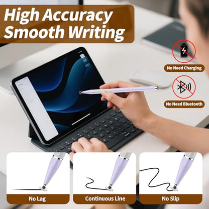 Bopomofo Stylus Pen for Touchscreen,3PCS 2-in-1 Magnetic Stylus Pen | High Sensitivity & Precision Stylus,Extended Pen Body Design,Compatible with Touch Screens(6 Tips+2 Magnetic Sheets) - color: Purple/Pink/Light Green