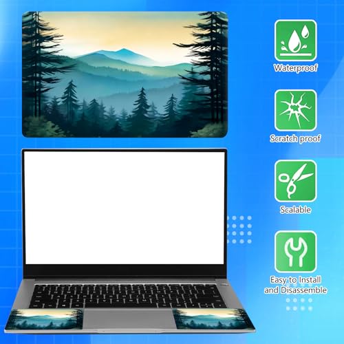 Universal Laptop Skin Sticker Decal for 11.6”12" 13" 13.3" 14" 15" 15.4" 15.6" Reusable Waterproof Scratch-Scratch Resistant Protective Vinyl Laptop Notebook Skin Stickers - Forest Mountain - color: Forest Mountain