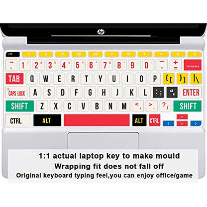 English Silicone Keyboard Cover for HP Chromebook 14-db 14-ca 14-ak Series/Chromebook 14 G2 G3 G4 G5 / Chromebook 11 x360 11.6/ Chromebook 11 G2 G3 G4 G5 G6 EE G7 EE 11.6,Creative Font - color: Creative Font