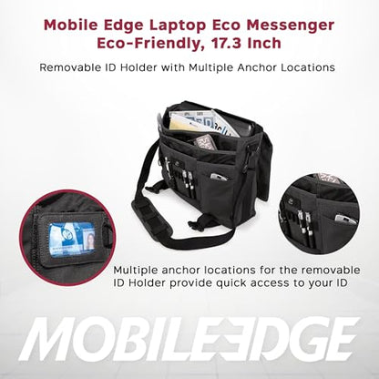Mobile Edge Laptop Eco Messenger Eco-Friendly, 17.3 Inch Cotton Canvas, Charcoal for Men, Women, Business, MECME5, Ash - color: Ash