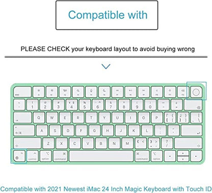 Keyboard Cover for iMac 24 Inch with M4/M3/M1 2024-2021, Apple Magic Keyboard 3 with Touch ID A3118 A2449, Mac mini Desktop M4 M2 M1 Chip Keyboard Accessories Ultra Thin Silicone Skin (Clear) - color: Clear