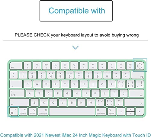 MUBUY Design for Apple iMac 24 Inch Magic Keyboard Cover, Silicone Keyboard Skin for 2021 iMac 24 Touch ID Model A2449 A2450, iMac Magic M1 Chip Keyboard Accessories-Strip Blue - color: Strip blue