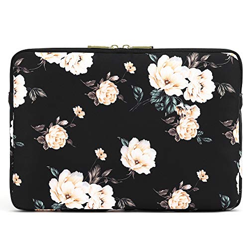 15 inch Laptop Sleeve, Compatible with MacBook pro 15.4 ，MacBook Air 15.4 MacBook pro 16 and 15.6 inch Notebook Computer, Water Repellent Laptop Bag,Shockproof case(15-15.6 inch, Black Peony) - color: Black Peony, size: 15-15.6 inch