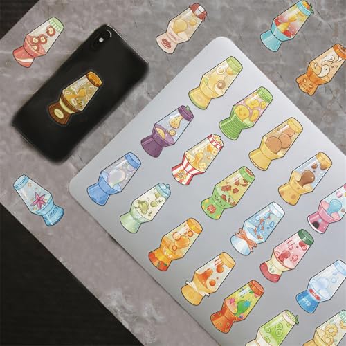 50pcs Lava lamp Stickers for Laptop Water Bottles, Transparent PET Waterproof Adhesive Lava Light Decals for Trackpads Skateboards Luggage Water Bottles Cars Bumpers(Colourful-B9) - color: Colourful-b9