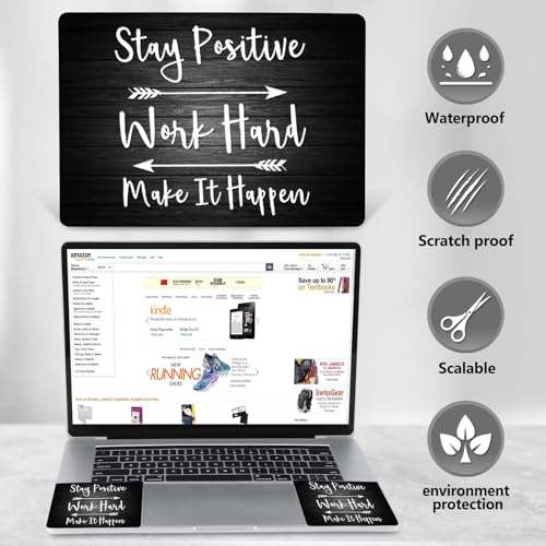 AIMSA Laptop Notebook Skin Sticker Decal, 12/13/13.3/14/15/15.4/15.6 inch Laptop Universal Cover, Scratch Resistant Art Decal Protector, Stay Positive Black - color: Stay Positive Black