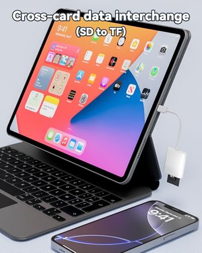 USB-C SD Card Reader, Dual Slot SD/MicroSD Adapter for iPhone 17/16/15 | Compatible with iPad & Laptop • Trail Camera Viewer • Plug & Play • Supports SD/MicroSD Cards • Photo & Video Transfer