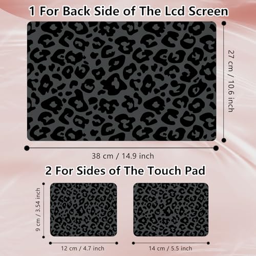 Laptop Skin Sticker Decal 12" 13" 13.3" 14" 15" 15.6",Waterproof Scratch Resistant Vinyl,Reusable Easy to Apply,for MacBook HP Dell Notebooks Netbooks Laptop,2 Wrist Pads,Black Green Leopard Print - color: Black Green Leopard Print
