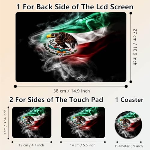 Laptop Skin Sticker Decal 15.6 Inch,12 13 13.3 14 15 15.6 in Laptop Netbook Skins for Notebook,Art Decal Removable Waterproof Scratch Resistant,Universal Vinyl Cover,Mexican Flag Eagle - color: Mexican Flag Eagle