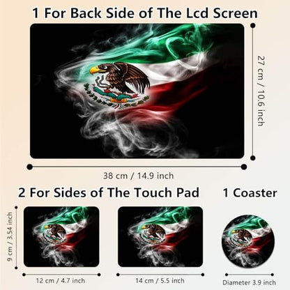 Laptop Skin Sticker Decal 15.6 Inch,12 13 13.3 14 15 15.6 in Laptop Netbook Skins for Notebook,Art Decal Removable Waterproof Scratch Resistant,Universal Vinyl Cover,Mexican Flag Eagle - color: Mexican Flag Eagle