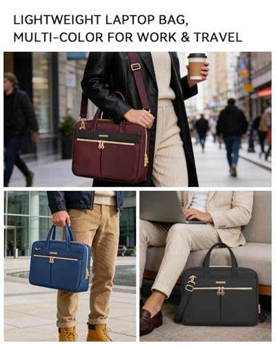Ferkurn Laptop Bag Case Women Men Computer Bag Compatible with MacBook/HP/LG/Dell, Shoulder Strap Slim Carrying Messenger Briefcase, Blue, 17-17.3 Inch - color: Blue, size: 17-17.3 inch