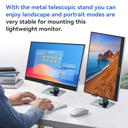 15.6 Inch Touchscreen Portable Monitor, FHD 1080P IPS Full Function USB-C Ultra Slim Travel Screen, Portable Display w/Speakers & VESA Mount for Laptop Mac PC Phone PS4 PS5 Switch - size: 15.6inch Touch