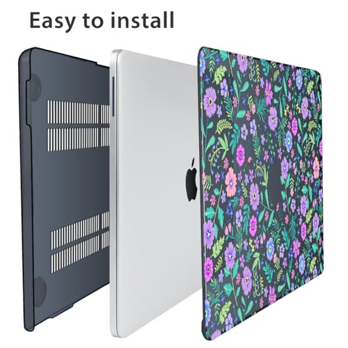 Compatible with MacBook Neo Case 13 inch 2026 Release Model A3404 with A18 Pro Chip, Precision Fit & Anti-Crack Hard Shell Pattern Case & Keyboard Cover&Screen Protector&Webcam Cover, Florals - color: Florals